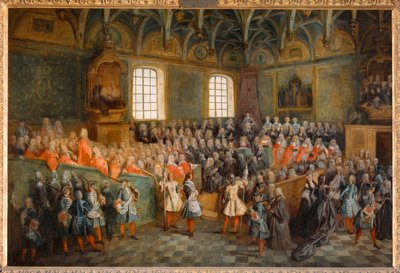 Session de la Cour (Lit de Justice), tenue au Parlement le 22 février 1723 ... - Nicolas (attr. to) Lancret