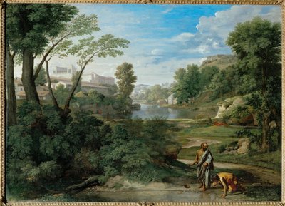 Paysage avec Diogène. Un jour, Diogène vit un ... - Nicolas (attr.to) Poussin
