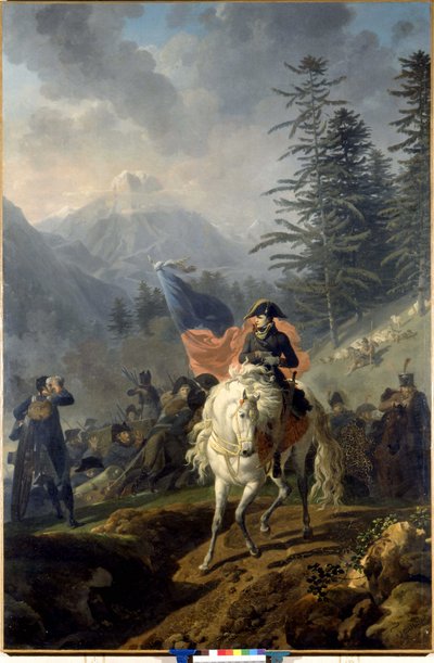 Napoléon Bonaparte franchissant le col du Saint-Bernard - par Nicolas-Antoine Taunay, peinture à l
