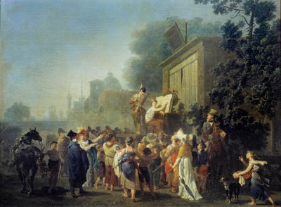 Les comédiens ambulants, le théâtre de la folie - Nicolas Antoine Taunay