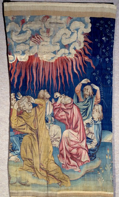 Le rideau de la Révélation (1373-1383) : le feu du ciel (obscurité). Tapisserie de Nicolas Bataille (1330-1405) - Nicolas Bataille