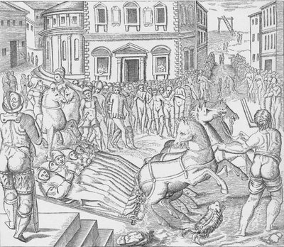Exécution de trois martyrs chartreux, Tyburn, Londres, 1535 1904 - Nicolas Beatrizet
