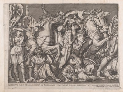 Speculum Romanae Magnificentiae : Bataille des Amazones - Nicolas Beatrizet