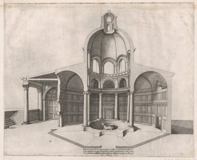 Speculum Romanae Magnificentiae : Intérieur du Latran, 16e siècle - Nicolas Beatrizet