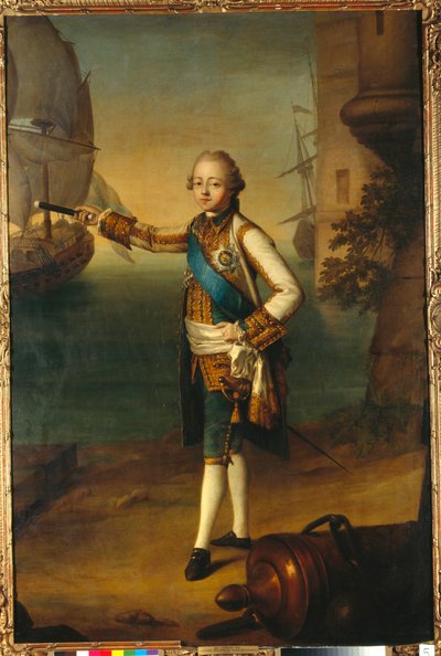 Portrait du grand-duc Pavel Petrovich (1754-1801, Paul Ier de Russie) en uniforme d