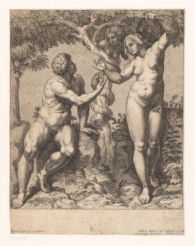 Adam et Ève tentés par le serpent - Nicolas Bocquet