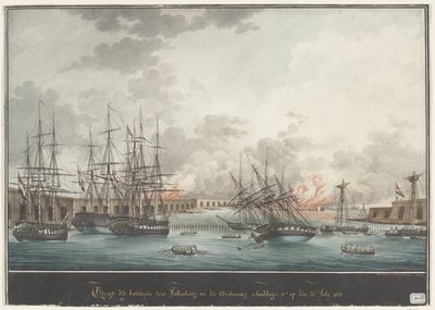 Vue des batteries devant Palembang après la victoire à midi - 12h le 24 juillet 1821 - Nicolas Cammillieri