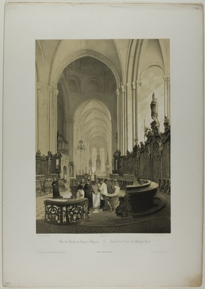 Vue du chœur de la cathédrale de Mayence, planche quatre de l