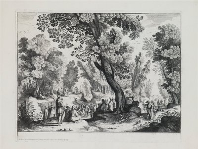 Paysage boisé avec le sermon de Saint Jean-Baptiste - Nicolas Cochin