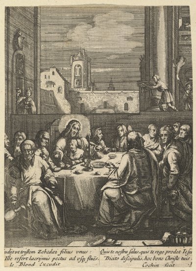 La Dernière Cène, de La Passion du Christ, milieu du 17ème siècle - Nicolas Cochin
