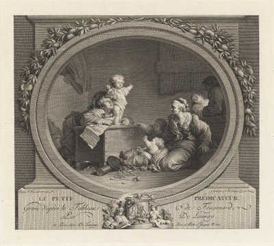 Le Petit prédicateur - Nicolas Delaunay after Jean Honoré Fragonard