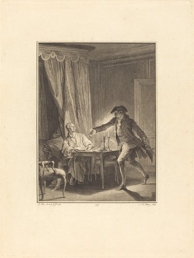 Ah! Jeune homme à ton bienfaiteur - Nicolas Delaunay after Jean Michel Moreau
