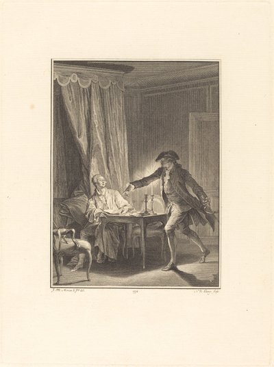 Ah! Jeune homme à ton bienfaiteur - Nicolas Delaunay after Jean Michel Moreau