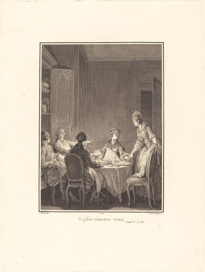 Sophie, remettez-vous - Nicolas Delaunay after Jean Michel Moreau