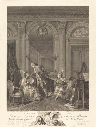 Le Billet doux - Nicolas Delaunay after Nicolas Lavreince