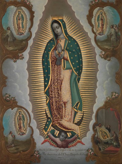 La Vierge de Guadalupe avec les quatre apparitions - Nicolás Enríquez