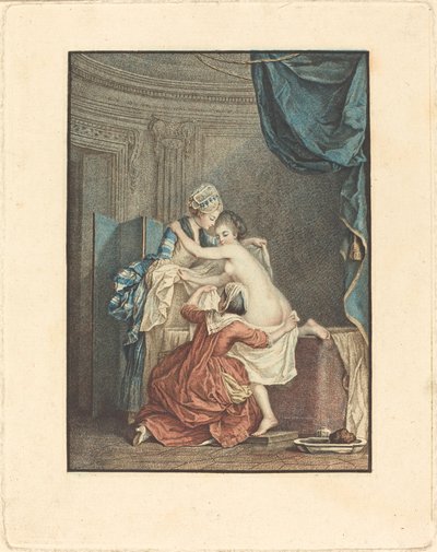 Le bain - Nicolas François Regnault after Pierre Antoine Baudouin