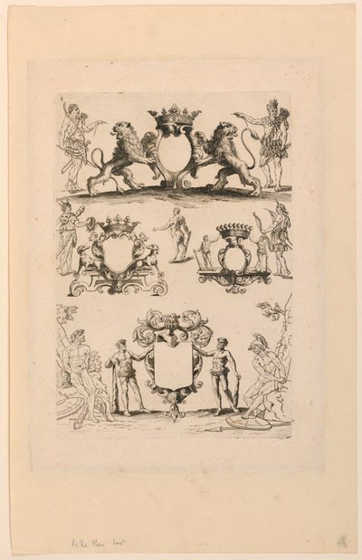 Design pour blason, du "Livre de Cartouches" - Nicolas Guerard