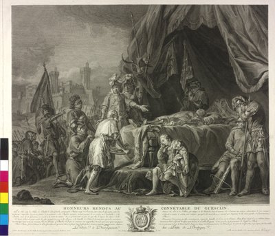 Le corps mort de Bertrand Du Guesclin (eau-forte) - Nicolas Guy Brenet