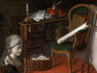 Un des deux Devants de Cheminée : Un bureau, 1777 - Nicolas Henri Jeaurat de Bertry