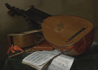 Nature morte avec un luth et une guitare - Nicolas Henri Jeaurat de Bertry