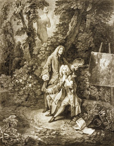 Gentlemen de Jullienne et Watteau dans un parc, d