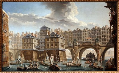 La joute des bateliers, entre le pont Notre-Dame et le Pont au Change - Nicolas and Jean Baptiste Raguenet
