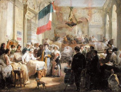 La Reine Marie-Amélie (1782-1866) visitant les blessés à l