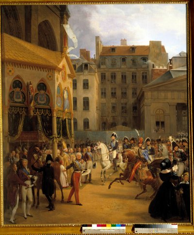 Rentrée du roi Charles X à Paris, se rendant à Notre-Dame, après la mort du roi Louis XVIII (27/09/1824) - Nicolas Louis Francois Gosse