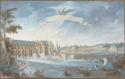 Vue et perspective du Château de Chenonceaux - Nicolas Marie Ozanne