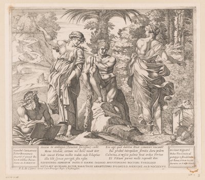 Hercule entre la Vertu et le Vice - Nicolas Mignard