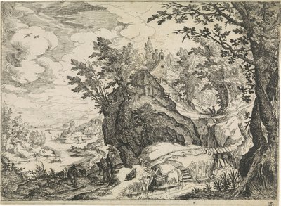 Paysage de montagne avec une église - Nicolas Moillon