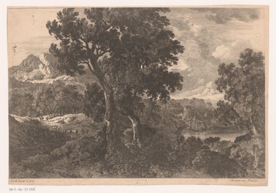 Paysage de montagne avec arbres - Nicolas Perelle