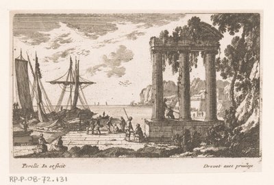 Vue du port avec trois colonnes - Nicolas Perelle