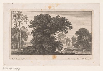 Paysage avec arbres et manoir - Nicolas Perelle