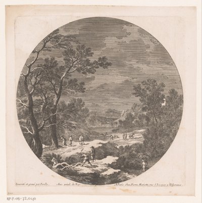 Paysage avec des travailleurs forestiers - Nicolas Perelle