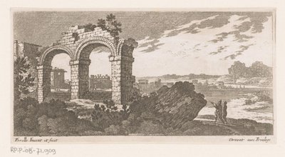 Paysage avec ruine à deux arches - Nicolas Perelle