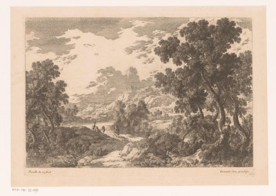 Paysage fluvial avec quatre figures - Nicolas Perelle