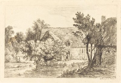 Une maison et un cottage ombragé sur les rives d