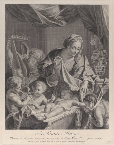 La Vierge tenant un linge au-dessus de l