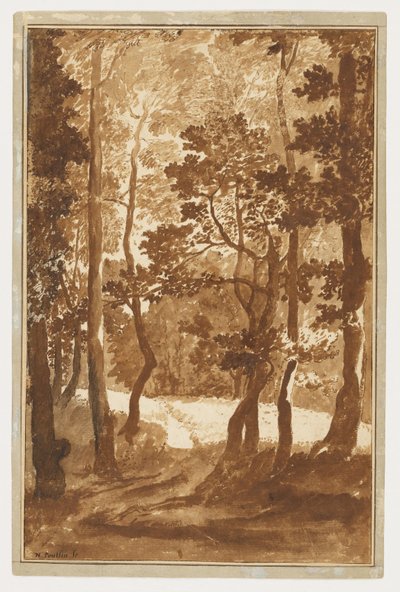 Ein Pfad, der in eine Waldlichtung führt - Nicolas Poussin
