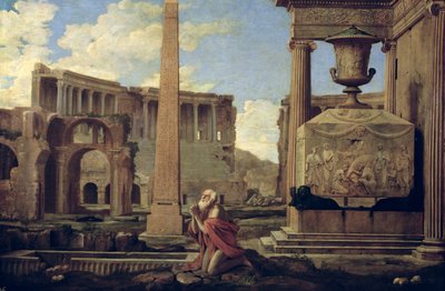 Ermite parmi les ruines - Nicolas Poussin