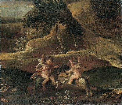 Putti se battant sur des chèvres - Nicolas Poussin
