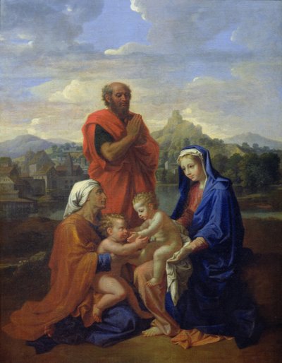 La Sainte Famille avec Saint Jean, Sainte Élisabeth et Saint Joseph priant, 1656 - Nicolas Poussin