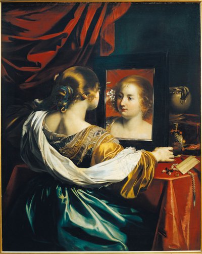 Vanité, Femme au miroir - Nicolas Regnier