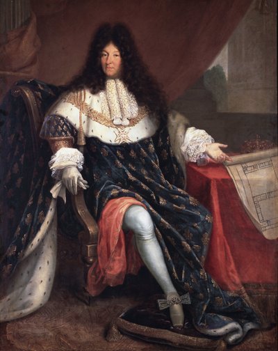 Portrait de Louis XIV tenant le plan de la maison royale de Saint-Cyr - Nicolas Rene Jollain