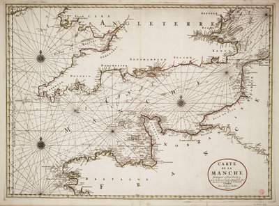 Carte de la Manche et des côtes atlantiques du sud de la Grande-Bretagne et du nord de la France - Nicolas Sanson D