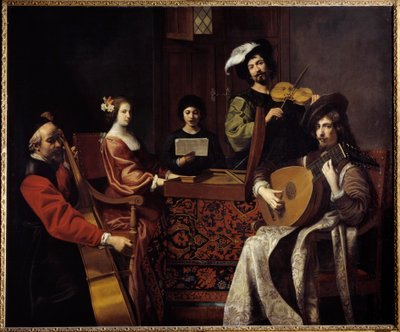 Musique baroque : « Le concert » Musiciens jouant des instruments à cordes - Nicolas Tournier