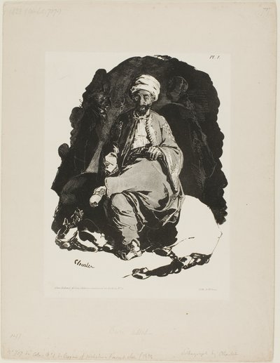 Turc assis, planche une de Croquis à l