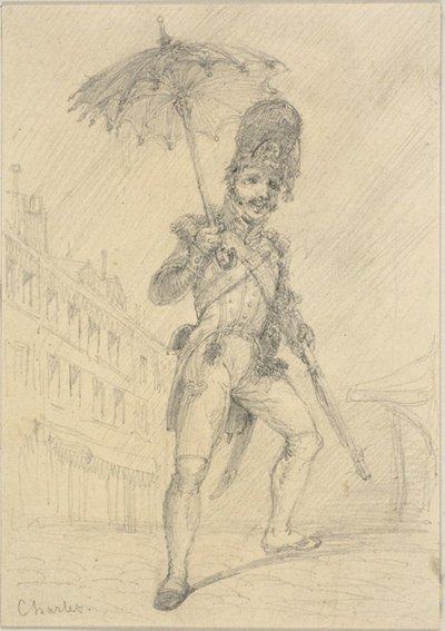 Soldat tenant un parasol - Nicolas Toussaint Charlet